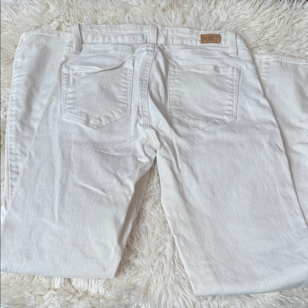 PAIGE Women's Off-White Straight Leg Jeans - Picture 3 of 5